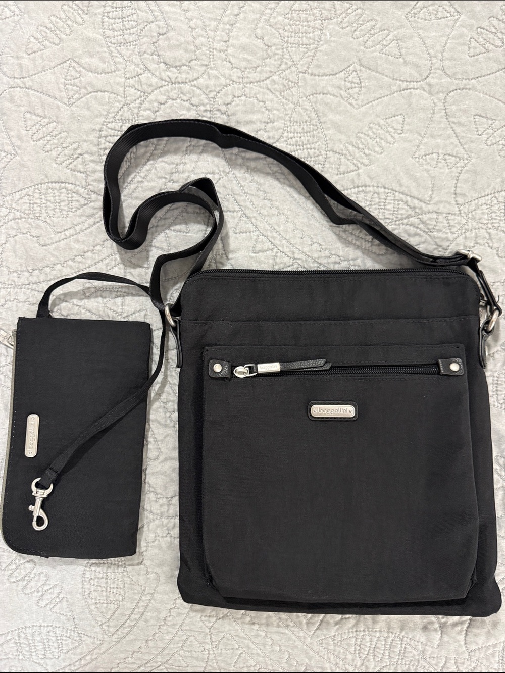 Baggallini Black Crossbody Bag with RFID pouch - Travel-Friendly